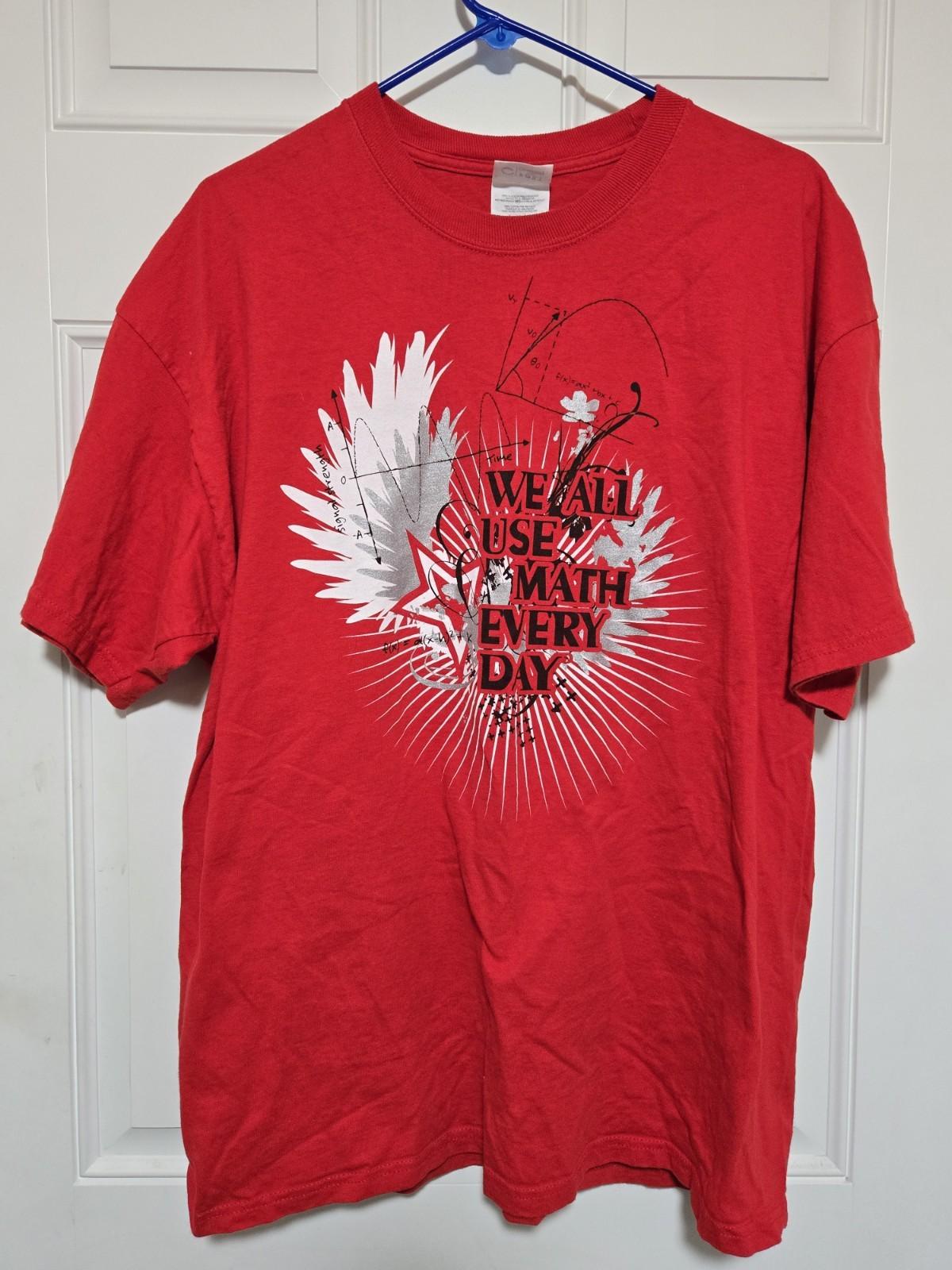 Texas Instruments Calculator Shirt Unisex Size XL Red Math Teaching TI Nspire Unisex T-Shirt L