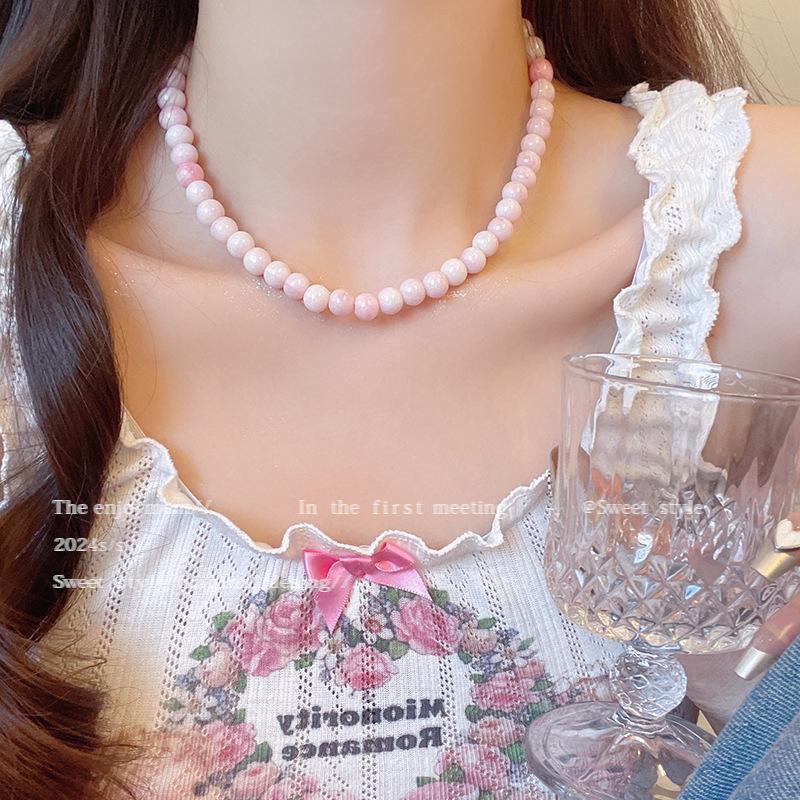 Colorful Dopamine Beaded Necklace for Women - Cute, Light Luxury Gift for Girlfriends