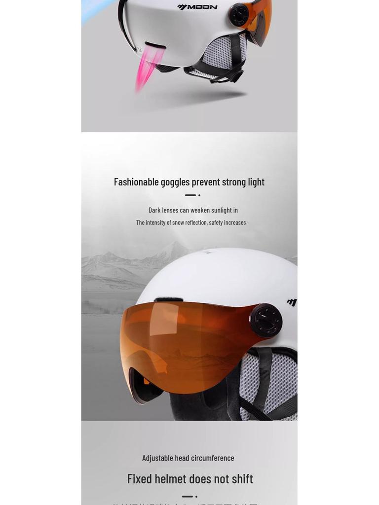 Unisex Skihelm mit Skibrille: Asiatische Passform, Stoßfest, Integrierte Formgebung für Rad- und Bergsicherheit