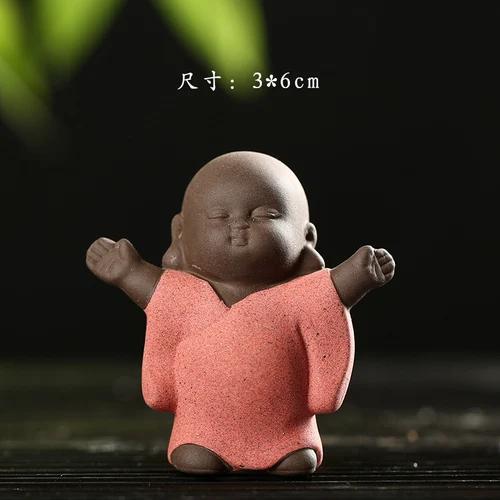 Creative and cute ceramic purple sand tea pet decorations, flower pots, tea ceremony, car mounted Zen decorations Artificial