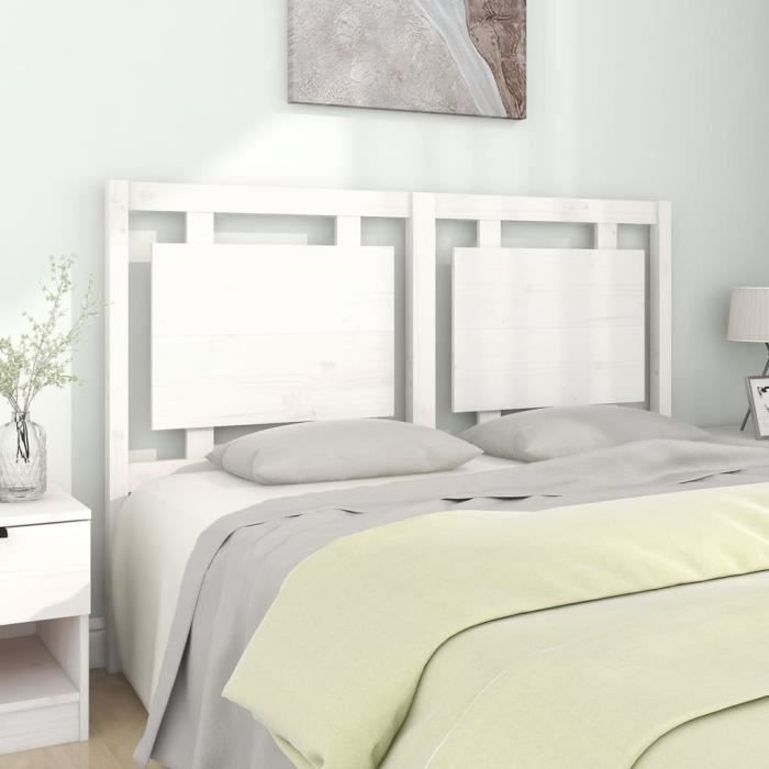 VidaXL Headboard White 145.5x4x100 Cm Solid Pine Wood 817941