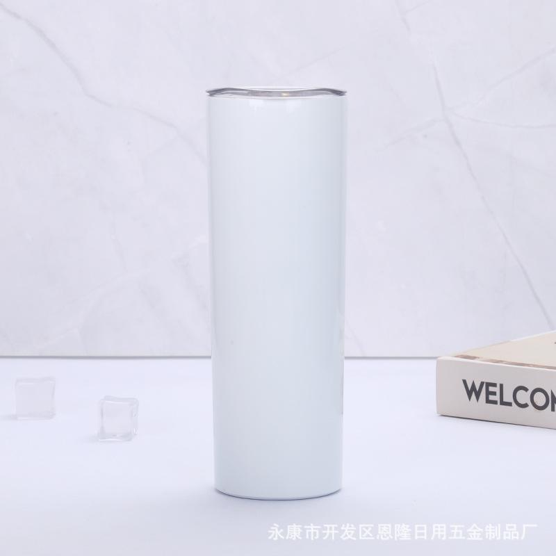20oz Sublimation Blank 304 Stainless Steel Tumbler, Double Wall Vacuum Insulated Cup with Clear Lid 20oz белый