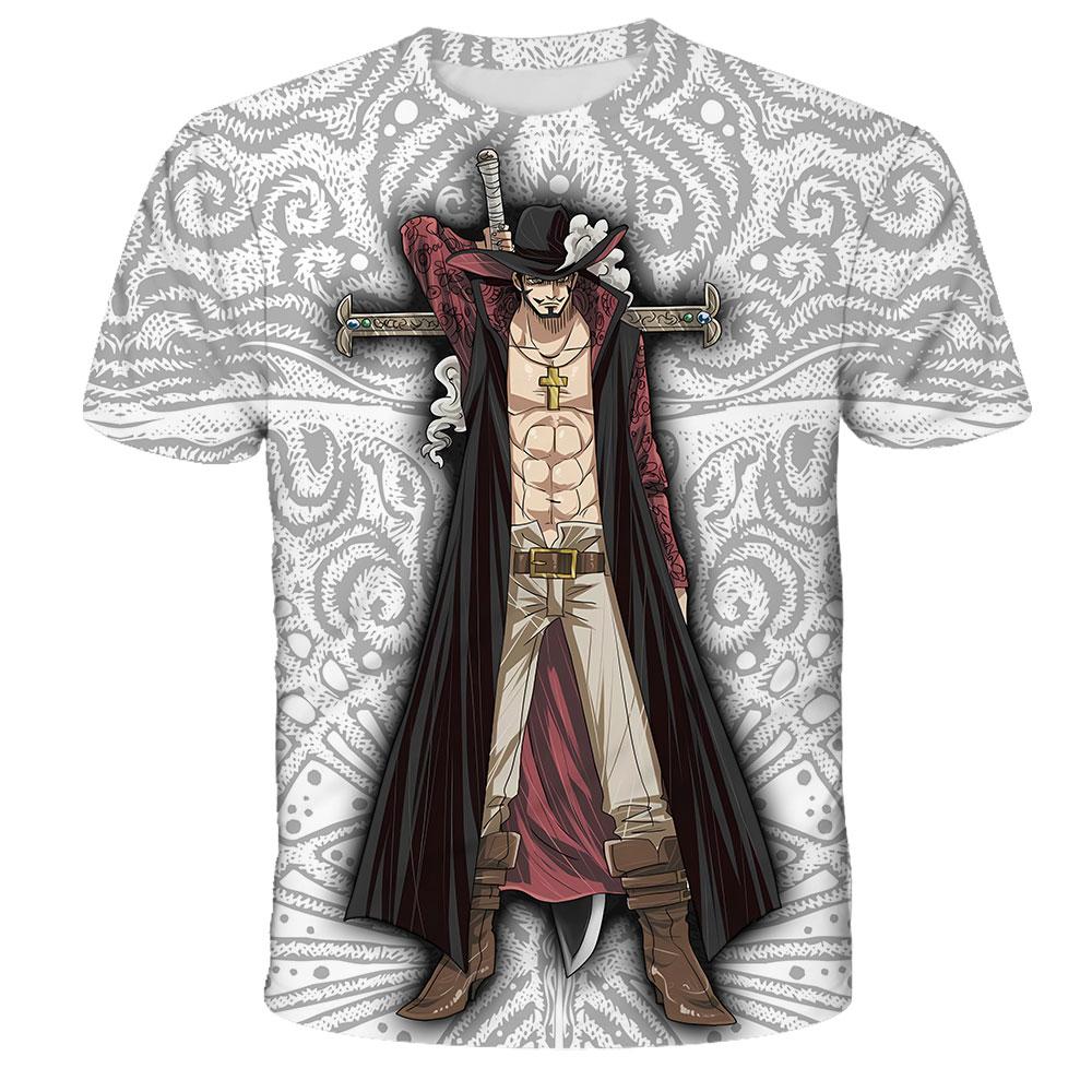 Children's Anime One Piece Luffy 3D Digital Printed Boys' Street Trendy Round Neck Short Sleeved T-shirt