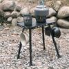 ABZC-Outdoor Table And Chair Dual-Use Table, Liftable Portable Stool Outdoor Fishing Camping Chair Desk