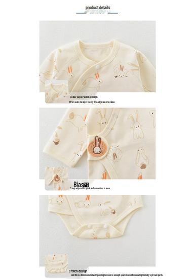 Spring-Summer Infant Pure Cotton Bodysuit: Tagless Newborn Romper for Crawling.
