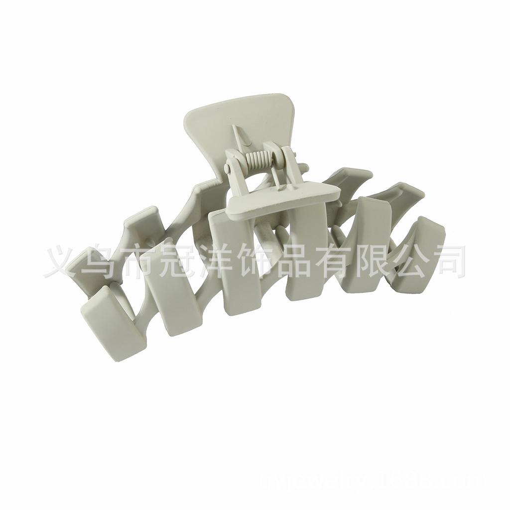 Fashionable N-shaped Large Frosted Spray-painted Plastic Hair Clip for Ladies' Hair