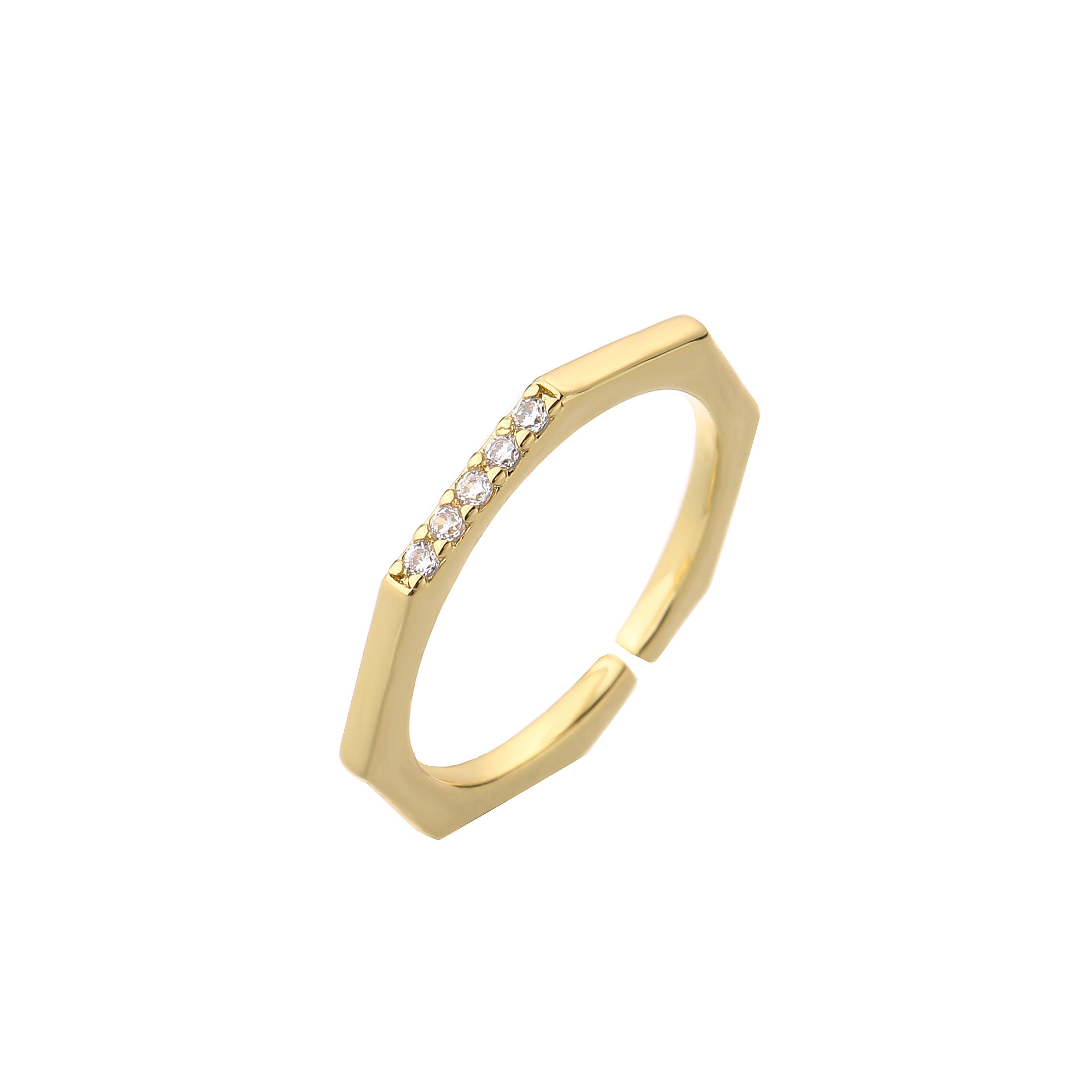HECHENG,Simple Love Heart cz Ring for Women,Crystal Fashion 18K plated Zircon,Open Adjustable Wedding Ring Wholesale resizable