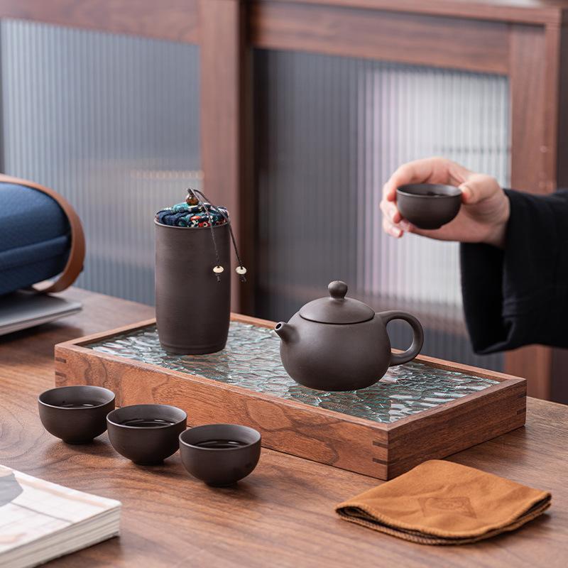Creative Portable High-end Purple Sand Travel Tea Set, Business Event Gift Wholesale with Random Gift