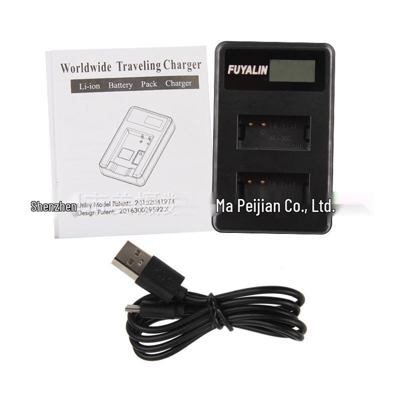 FUYALIN NB10L USB Dual Charger for Canon Camera Batteries with LCD Display