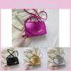 Fashionable Pu Mini Crossbody Bag Trendy Street Style Shoulder Purse In Black Gold Silver And Fuchsia