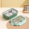Stainless Steel Student Lunch Box With Divided Food Compartments For Office And School Use