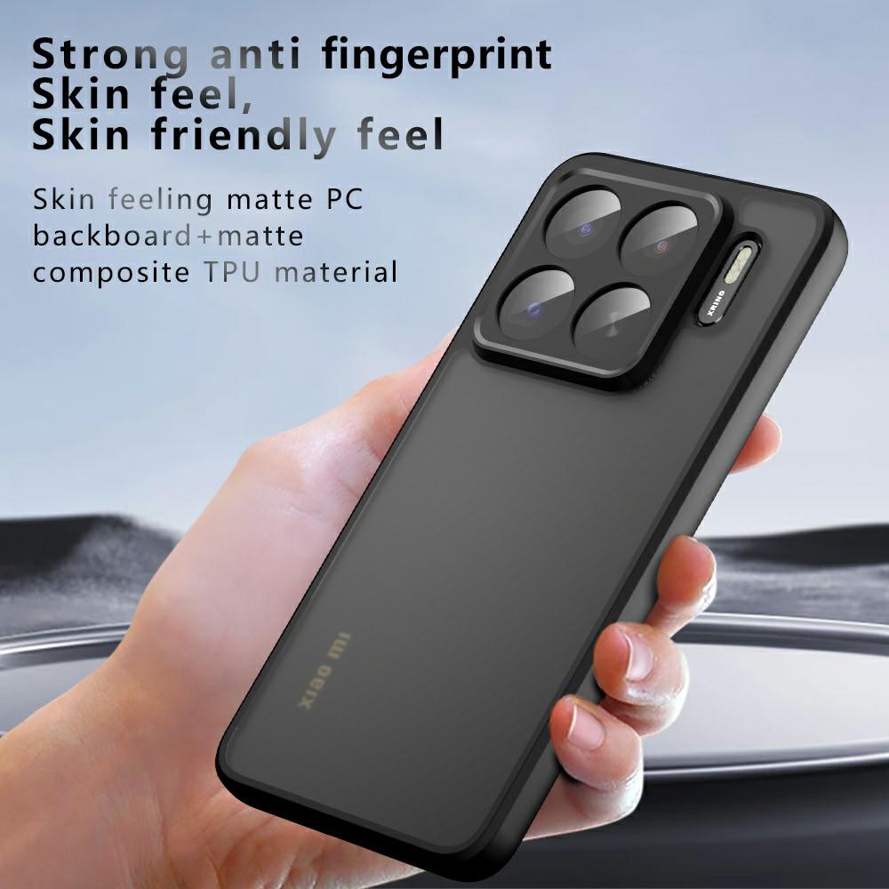 For Xiaomi 15S Pro Case Skin-Touch TPU+PC Matte Phone Shell,Transparent Black