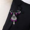 Bohemian Rhinestone Flower Tassel Brooch for Women - Exotic Style Suit Coat Pin