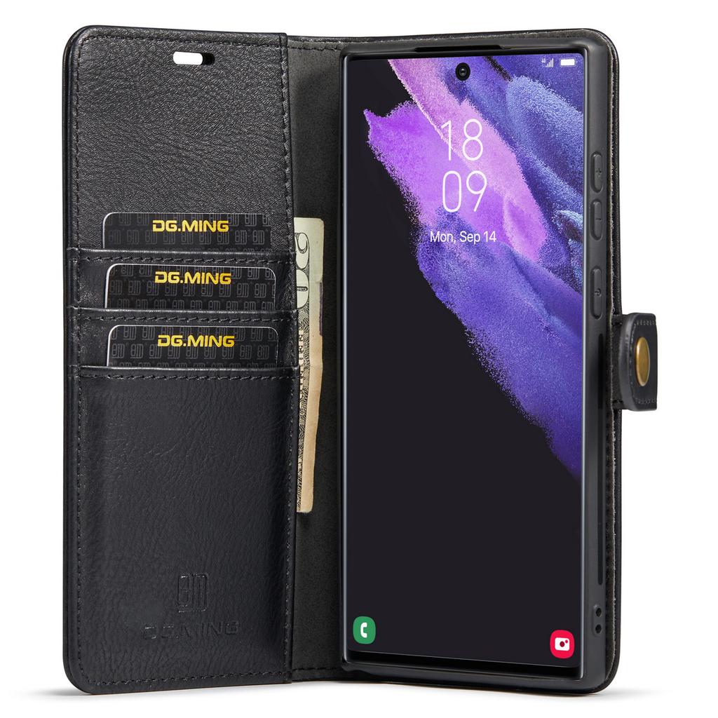 DG.MING for Samsung Galaxy S24 Ultra Case Detachable Split Leather Cover with Stand Wallet