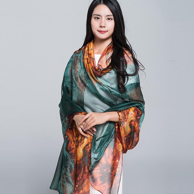 Extra Large Korean Style Chiffon Scarf - Versatile Beach Towel and Sun Protection Shawl for Women
