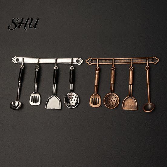 5Pcs Kitchen Dollhouse Miniature Spoon Shovel Cookware Tools DIY Accessories Kit