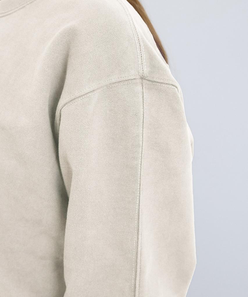 ADERNM Pigment Cut-Line Sweatshirt (Beige)