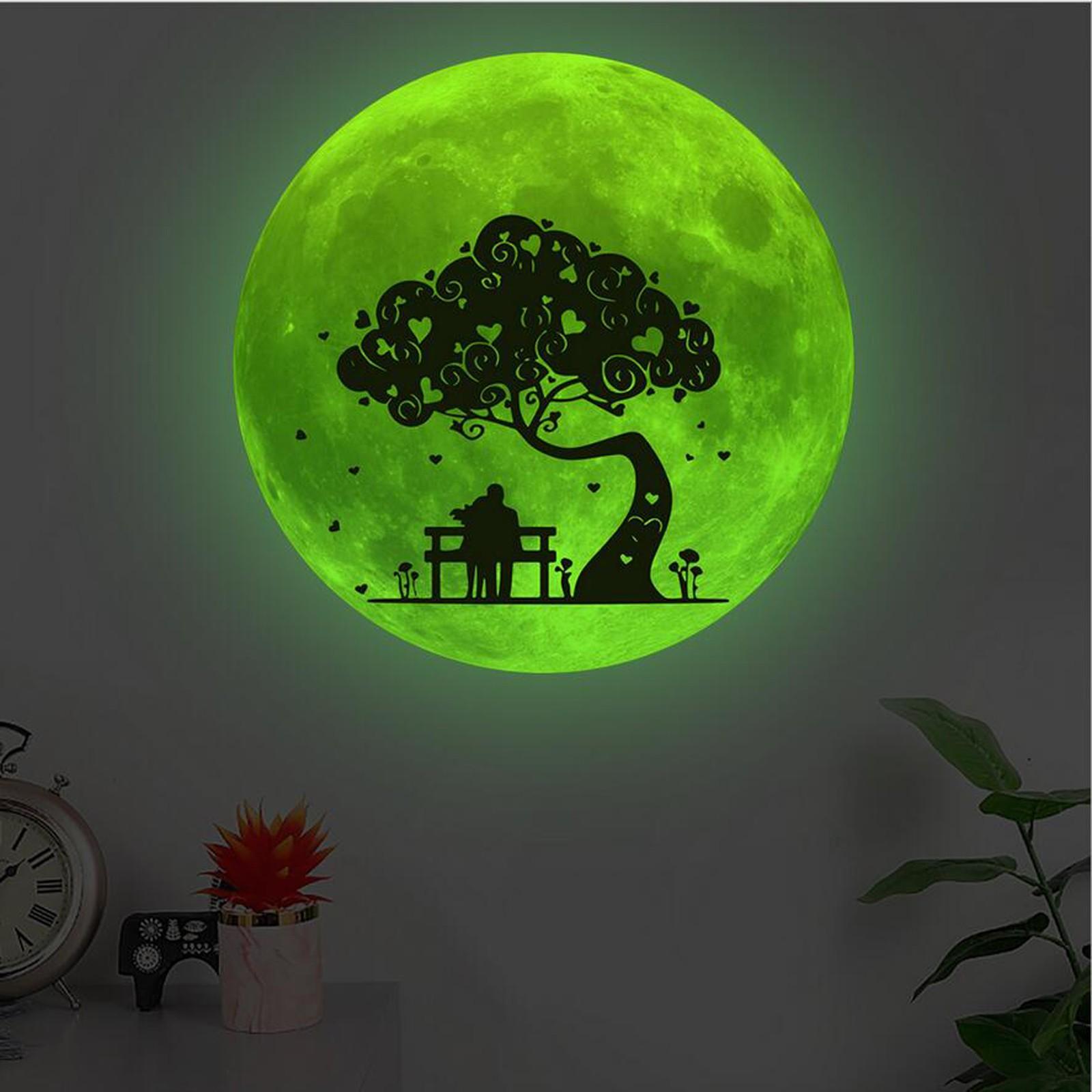 

Large Moon Fluorescent Wall Sticker Removable Glow In The Dark Sticker Wall Sticker Kids Room Decoration Home Decor