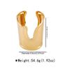 Exaggerated Metal Wide Open Bracelets Gold Curved Tube Bangle Vintage Geometric Bracelets  Women