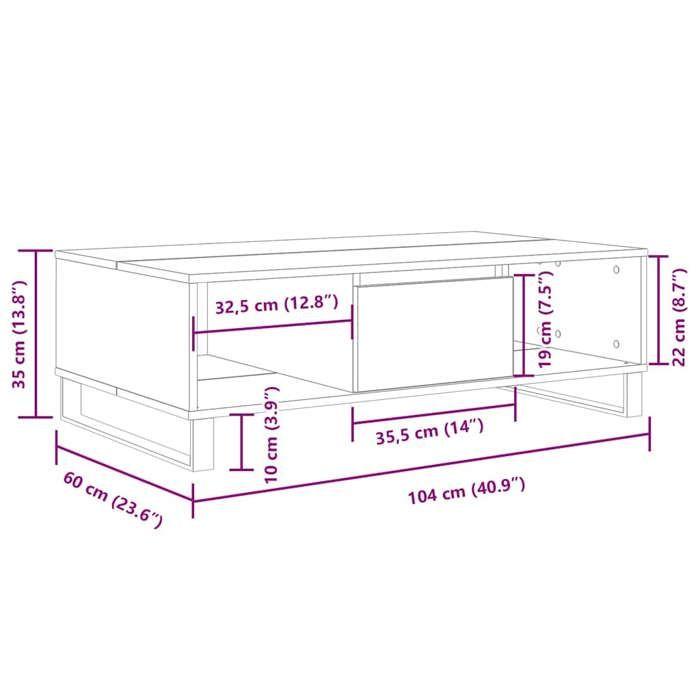VidaXL Table basse sonoma gris 104x60x35 cm bois d'ingénierie 827098