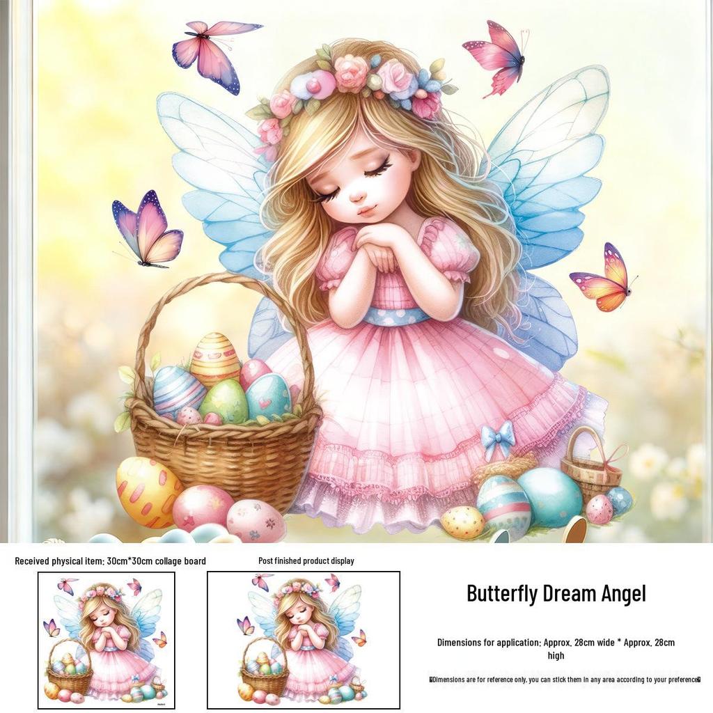 Easter Bunny & Chicks Colorful Window Stickers - Static Cling Decorations