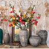 Pomegranate 9-Head Artificial Flowers Green Plant for Wedding Décor, INS Style Simulation Flowers Clearance