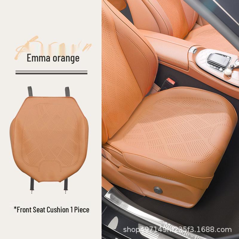 Lantu Universal Car Seat Cushion - Breathable Nappa Leather for All Seasons (Free/Zhiyin/Mengxiangjia/ZhuiGuang)