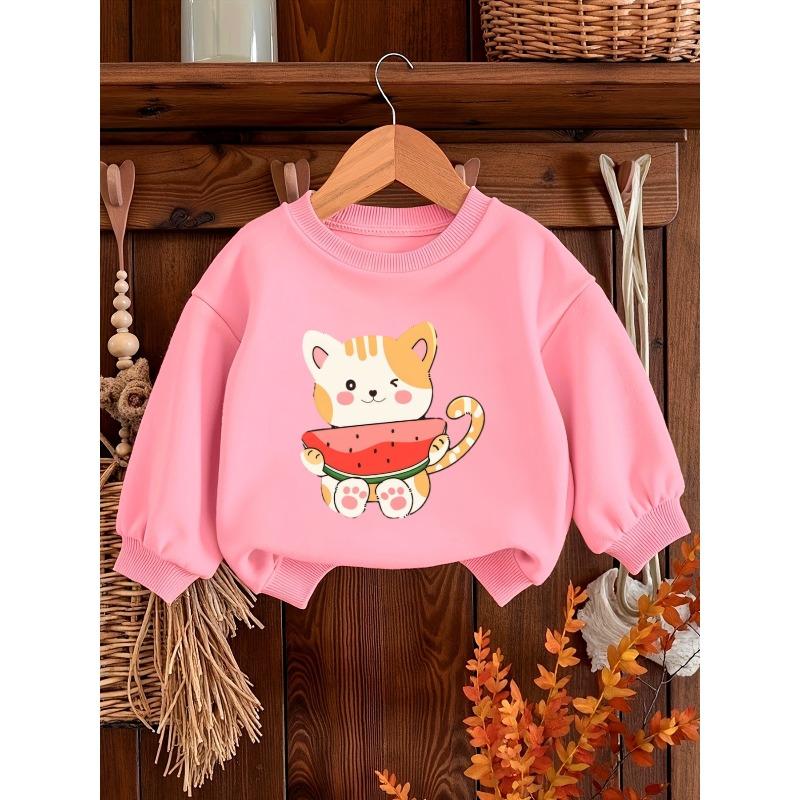European sizes A Brightly Colored Print Pattern, a Comfortable And Skin-Friendly Round-Neck Sweatshirt for Kids, Perfect for Everyday Wear