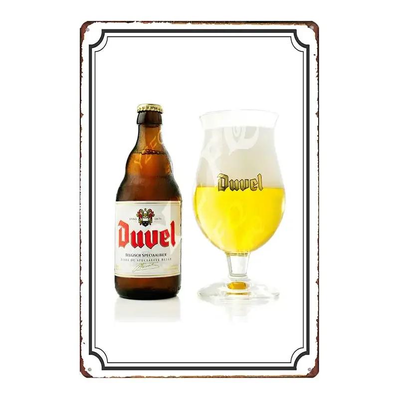 Belgian Beer Chouffe Duvel Metal Tin Sign Plate Wall Pub Kitchen Restaurant Home Art Decor Vintage Iron Poster  DU-2000