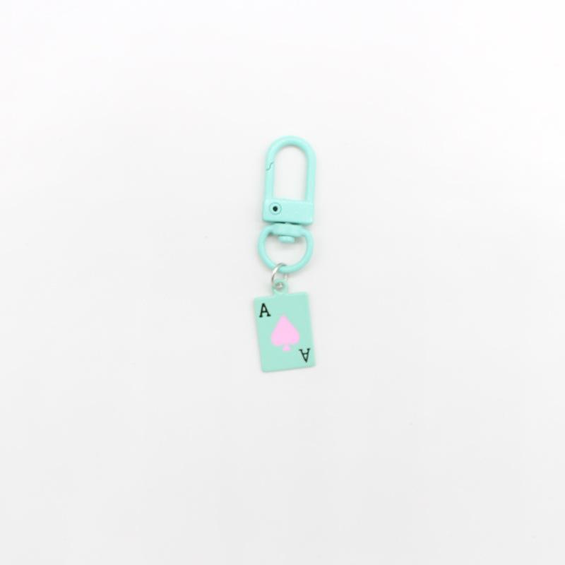 Colorful Baked Paint Ace of Hearts Keychain for Women's Handbags