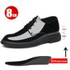 New Men 6/8cm Derby Shoes Patent Leather Height Increase Men Dress Shoes Formal Elevator Business Lift Shoes Bright Upper