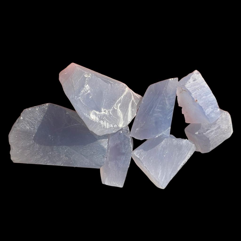 Blue Chalcedony Rough Slice And Raw, 25-55 MM. Size 1.50 inch to 2 Inches. Chalcedony Rough, Gemstone Raw, Healing Gemstone Rough For Jewelry Making.