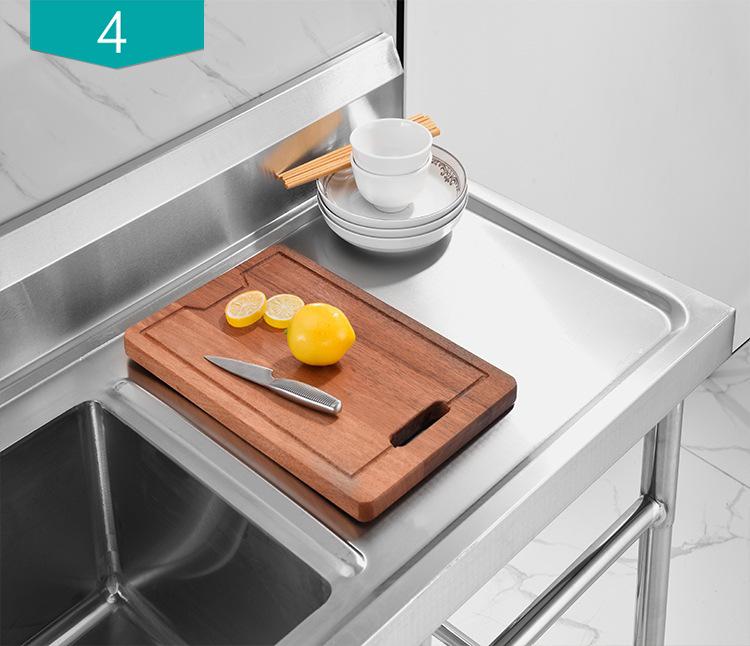 Commercial 304 Stainless Steel Floor-Standing Kitchen Sink with Platform Bracket, Single Bowl for Vegetable Washing and Dishwashing.