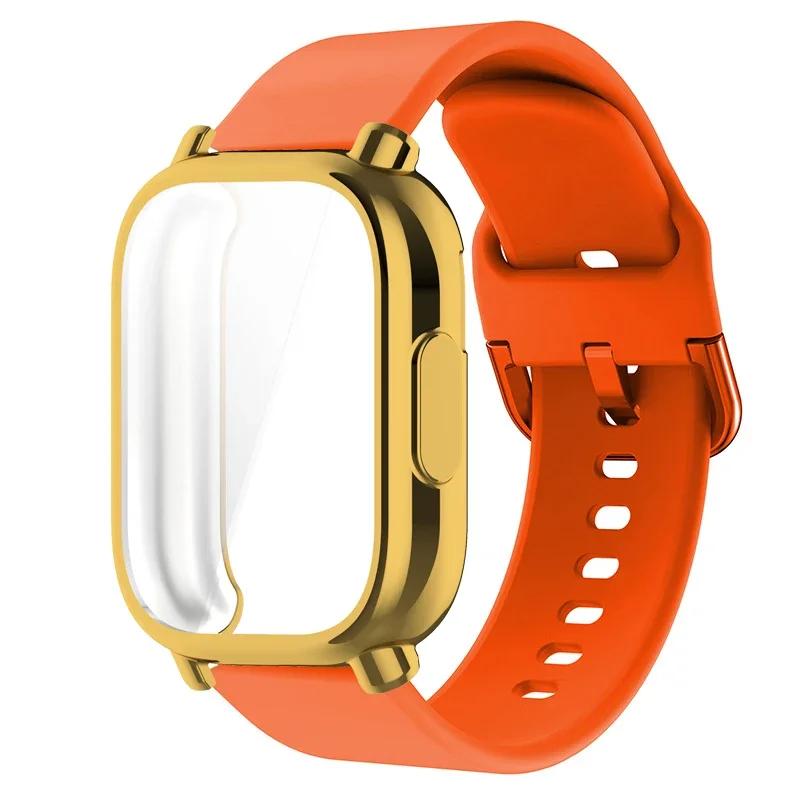 22mm Silicone Strap With Case For Xiaomi Redmi Watch 5 Active Lite Smart Watch Wrist Band TPU Case For Redmi Watch 5 Active Lite
