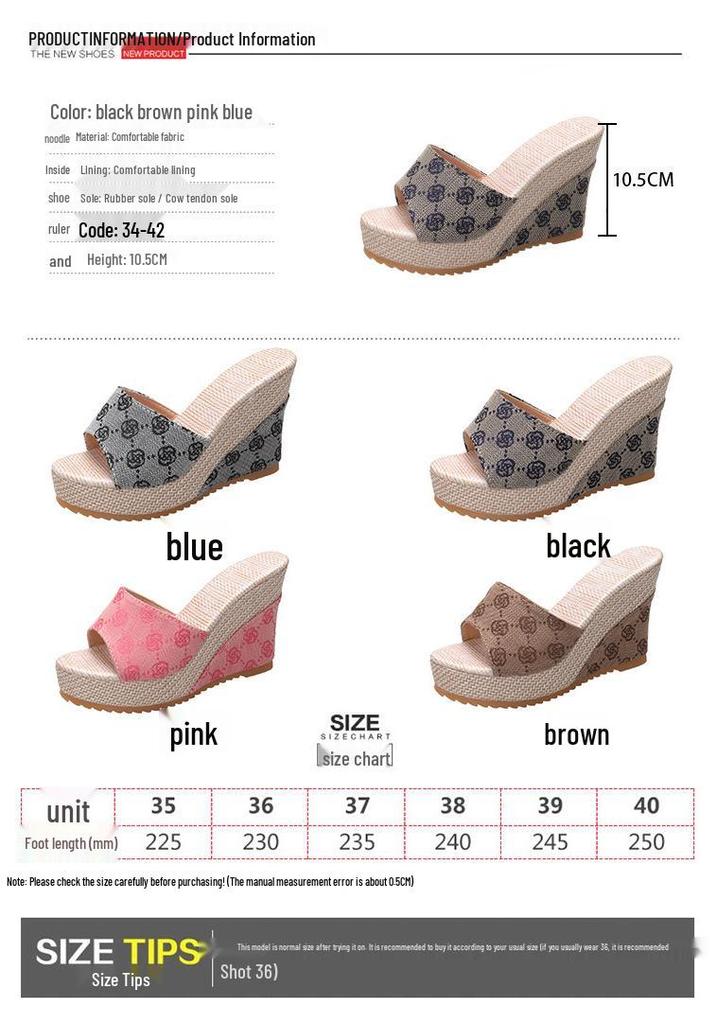 Women's Plum Blossom One-Strap Wedge Sandals