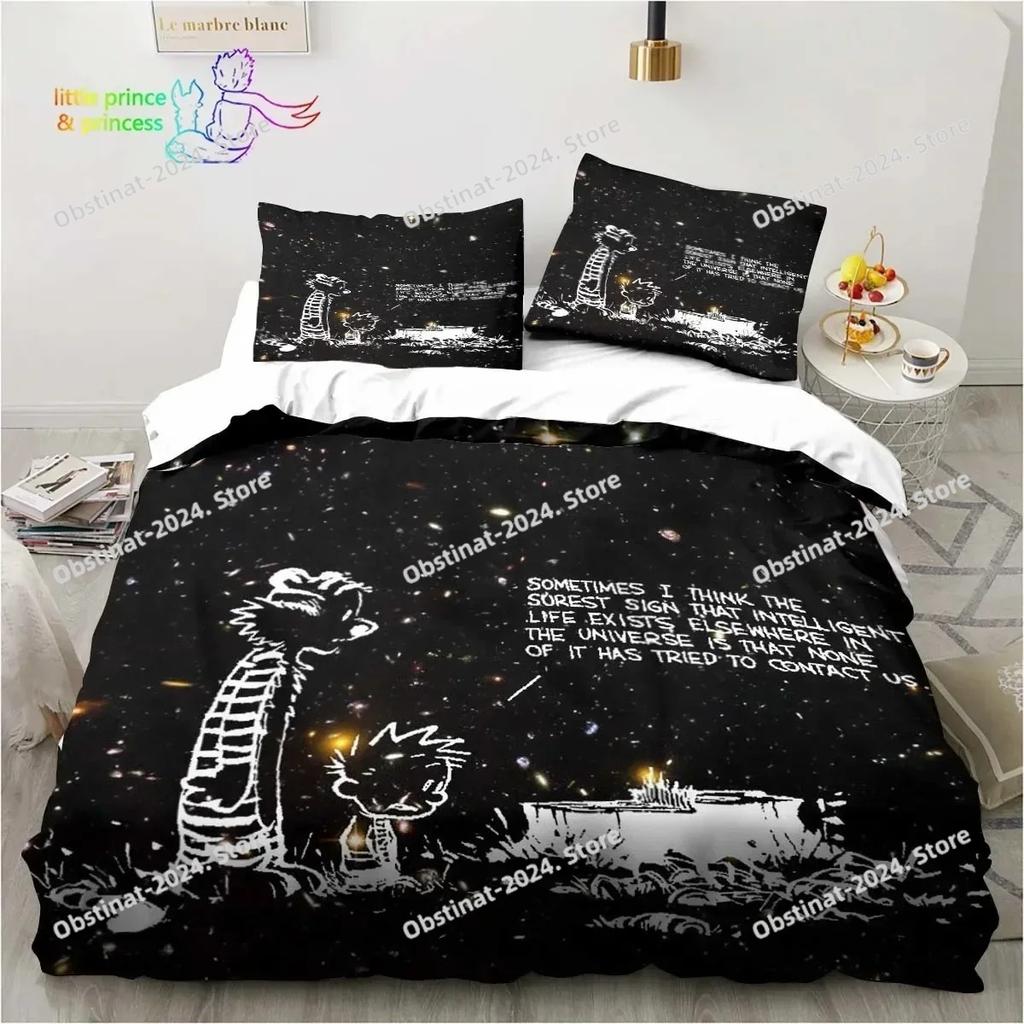 Calvin Hobbes 3D Bedding Set Printed Bed Set Duvet Cover Sheet Pillowcase Bed Soft Quilt Cover Full Queen King Size Adult Kid