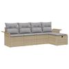 VidaXL Ensemble de canapés de jardin 5 pièces avec coussins Beige Poly Rattan 3358859