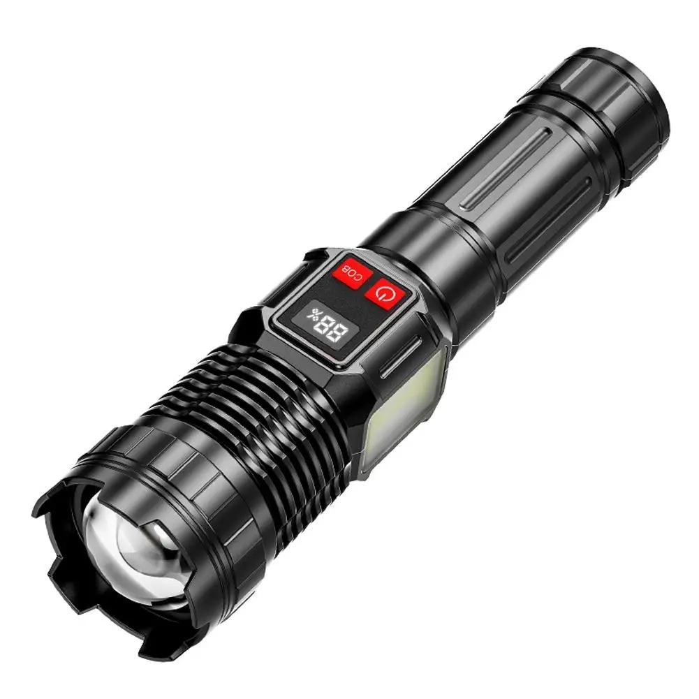 10000Lumens Super Bright Long Range LED Flashlight Outdoor Waterproof Flashlight Camping Lantern Torch Zoom Flashlight High Power Led Flashlight