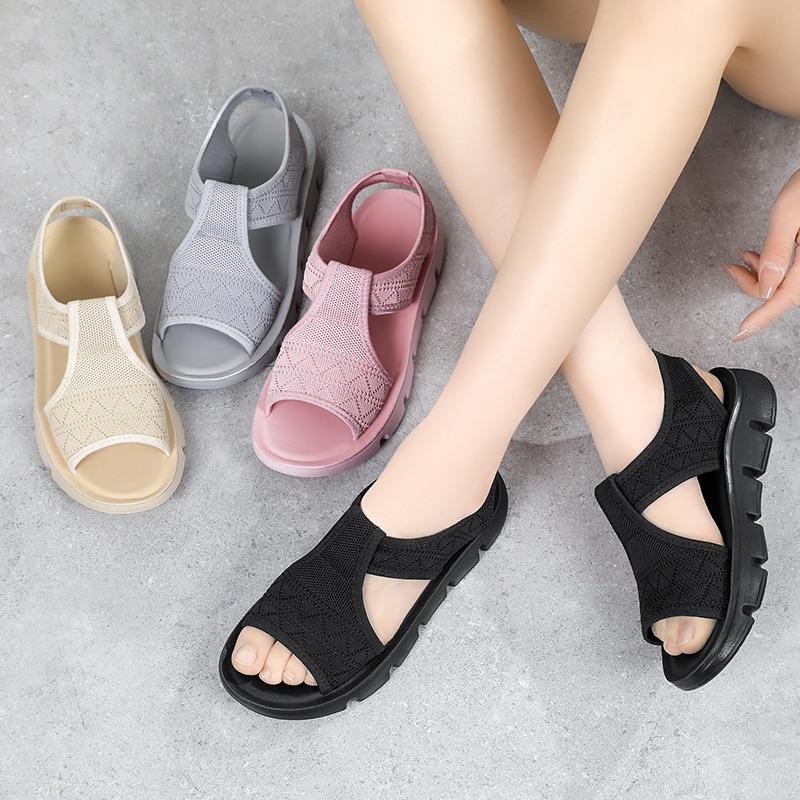 Shoes Women's Sandals One Piece Women's Shoes Summer Polyurethane Casual Shoes New Fly-woven Slippers Breathable Single Shoes