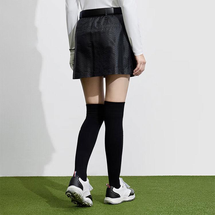 Fila Golf Series Solid Mid-Rise Straight-Leg Denim Skirt Women Skirts Deep-Black A11W415309F-BK