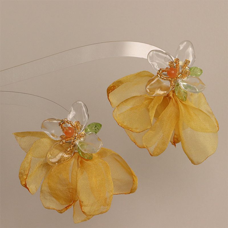 

Qi Wei Yellow Exaggerated Holiday Accessories Same Earrings Earrings
