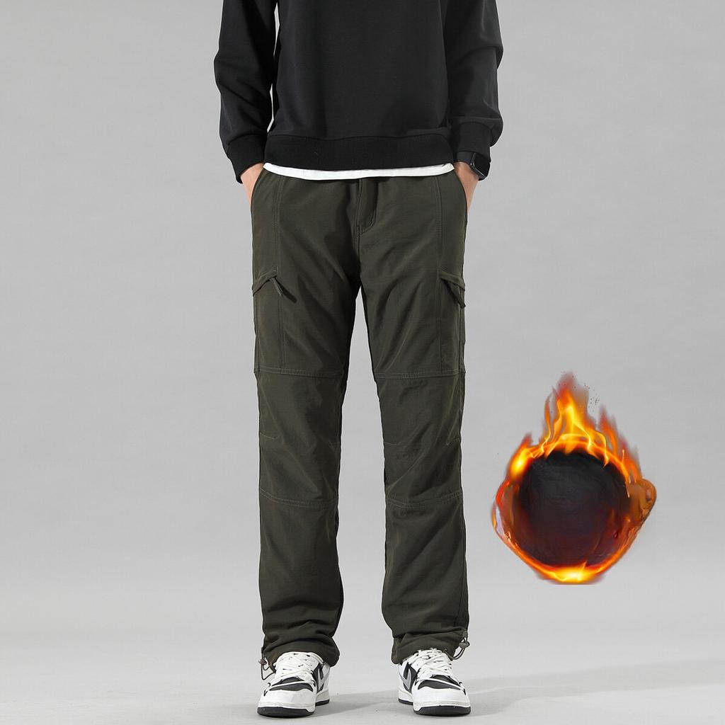 Winter Fleece Thickened Shock Pants Men's Outdoor Overalls Pants