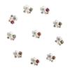 10pcs Flower Rhinestones Buttons Pearl Button Diamante Crystal Bow Wedding Bride Holding Scrapbooking Accessories Apparel Sewing
