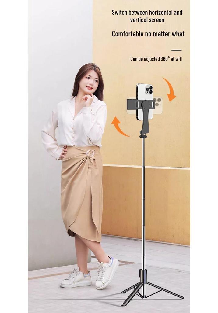 360° Rotating Phone Holder with Bluetooth & Anti-shake Selfie Stick for Photos & Videos
