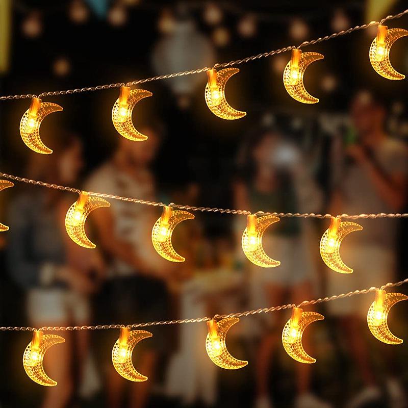Middle East Moon & Star LED String Lights for Bedroom Atmosphere