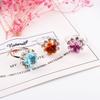 Adjustable Kids Diamond Artificial Gem Ring Jewelry Heart Crystal Finger Ring for Children Girls Birthday Party Gift