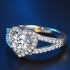 Europäischer und Amerikanischer Weißkupferschmuck Mikro-Inlay Ring Liebesherzring Imitationsdiamantring Damen Klassischer Stil