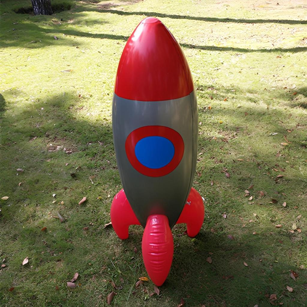 Gran modelo de cohete inflable, accesorio de decoración para fiestas.