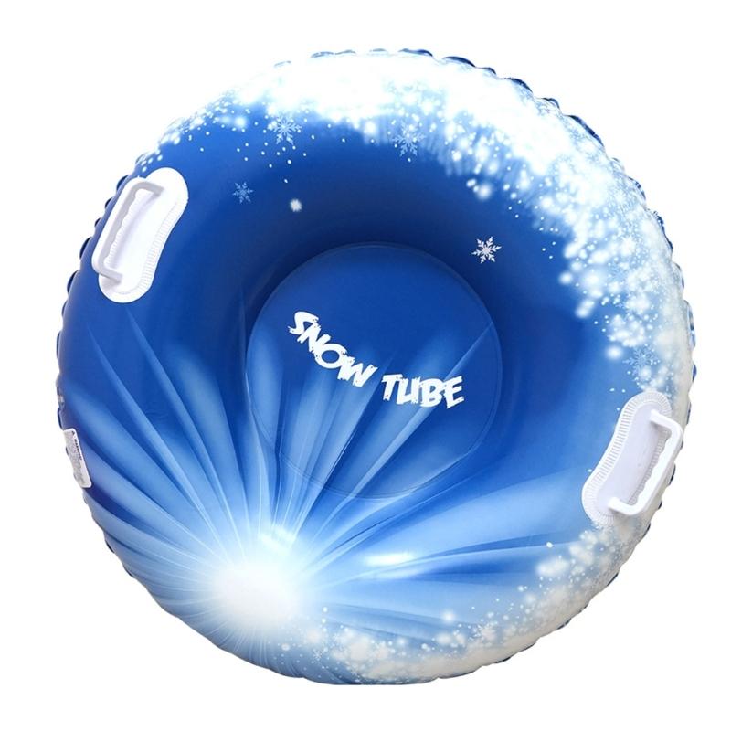 Folding Inflatable Snow Tube Sled with Handles Thicken PVC Snow Tubing Winter Snow Tube Winter Outdoor Sports Toy