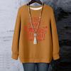 Ladies' Christmas Printed Round Neck Long Sleeved T-shirt Sweatshirt Top